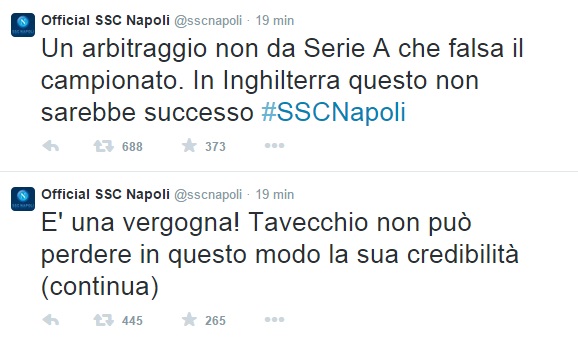 Tweet Napoli