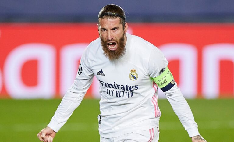 ESP: Real Madrid-Atalanta. UEFA Champions League. Sergio Ramos of Real Madrid celebrates after scoring the 2-0 during th